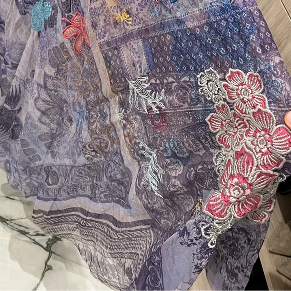 Johnny Was Biya Allegra mesh overlay dress NWOT. No slip. Size M - Picture 3 of 10